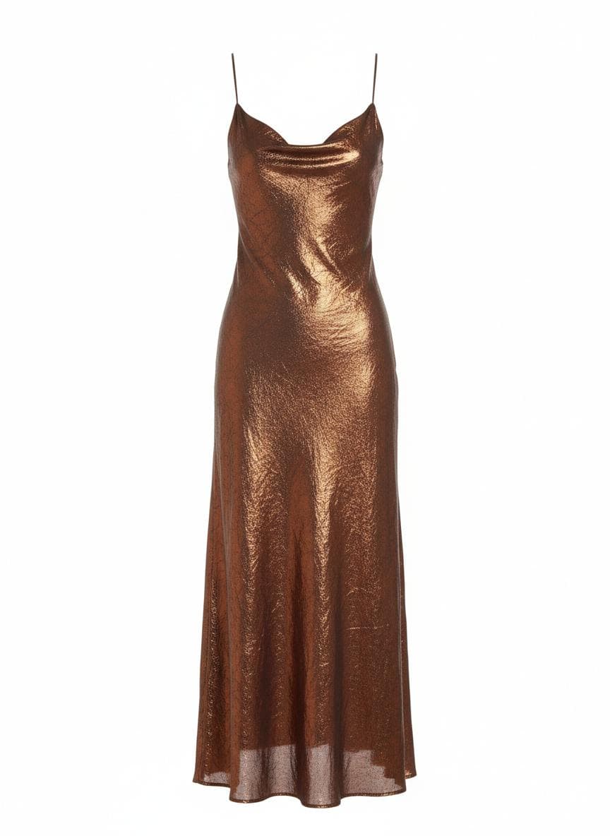Minimal Slip Dress in Bronze