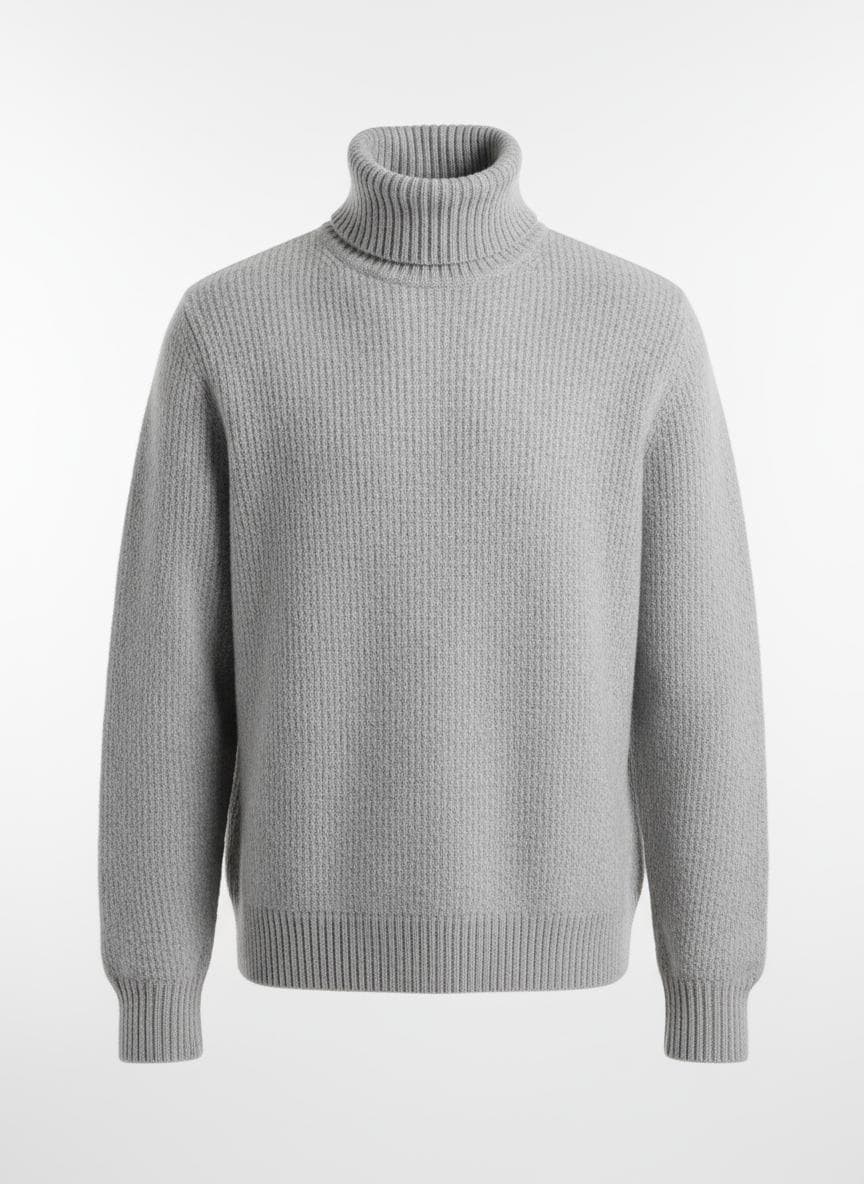 Heavyweight Cotton Turtleneck in Ash