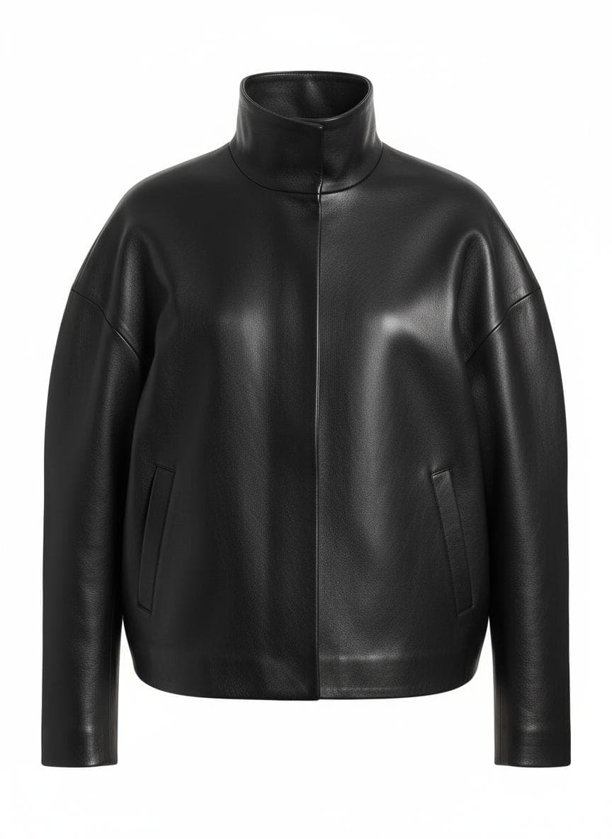 Cocoon Leather Jacket in Onyx