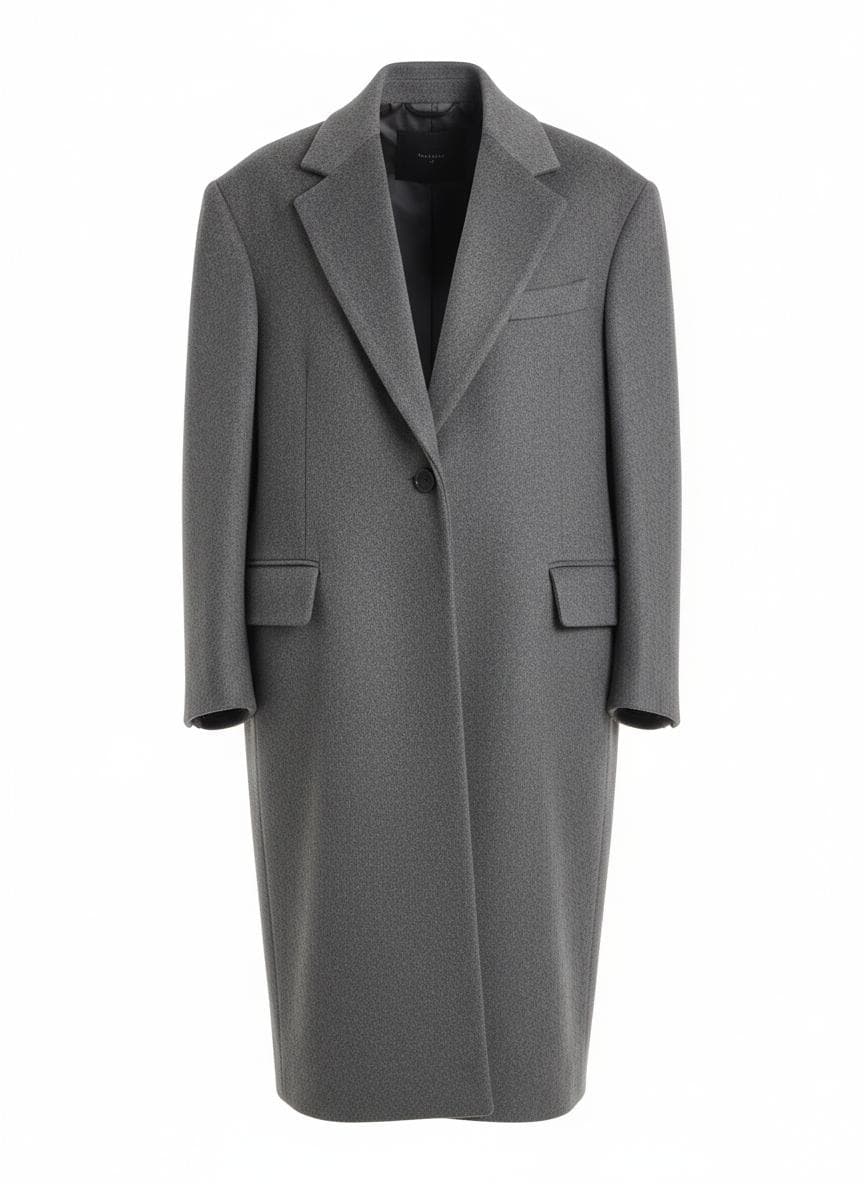 Oversized Acid Washed Structured Coat  in Smoke