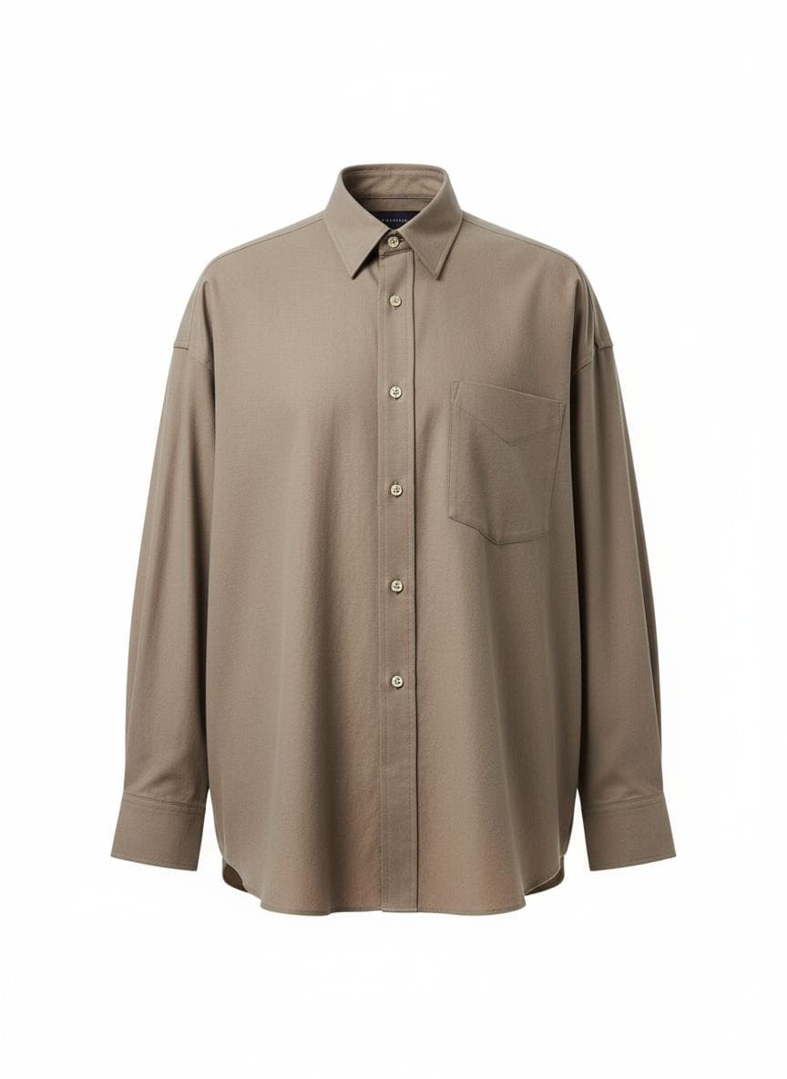 Oversized Oxford Shirt in Stone