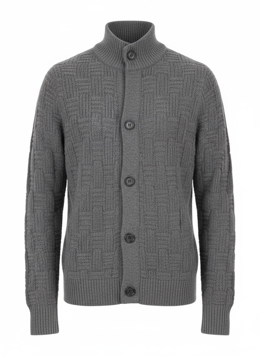 Merino Structured Cardigan in Smoke