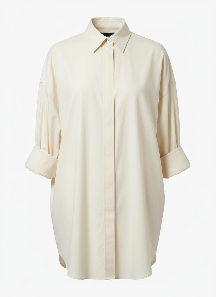 Oversized Oxford Shirt in Ivory