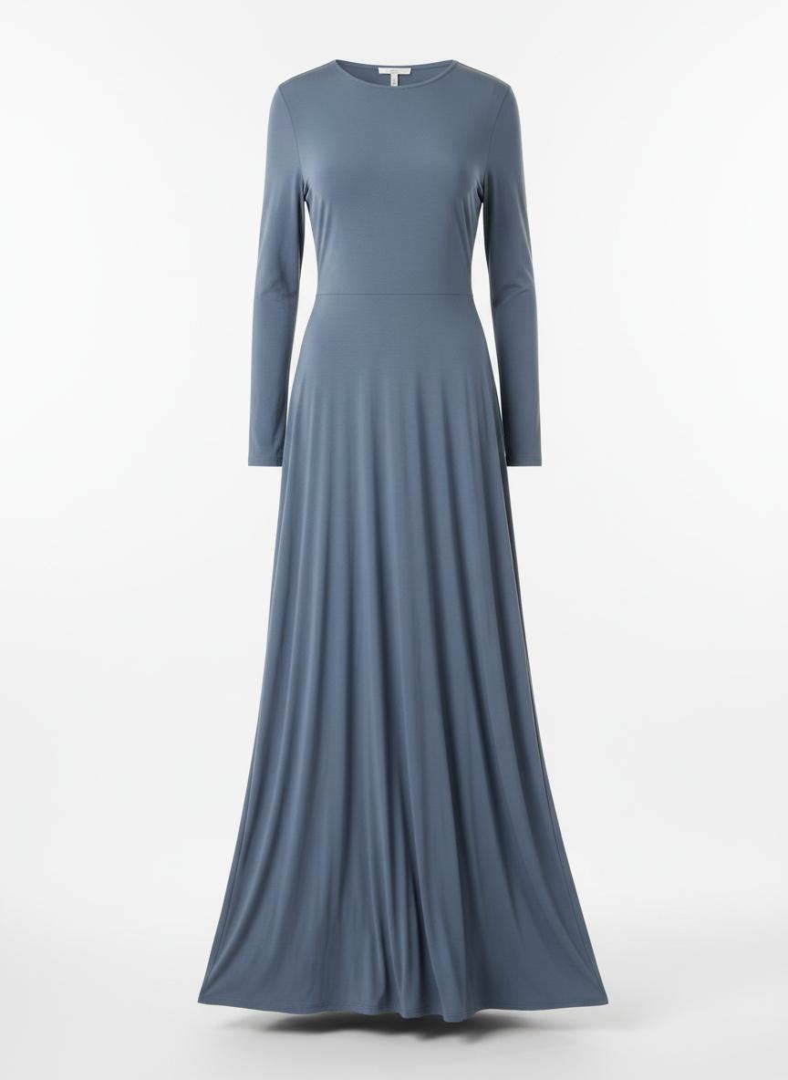 Draped Jersey Maxi in Slate