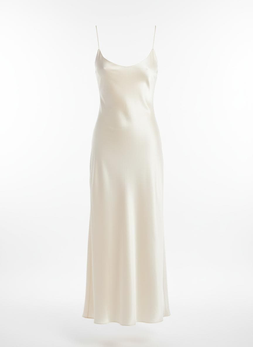 Minimal Slip Dress in Ivory