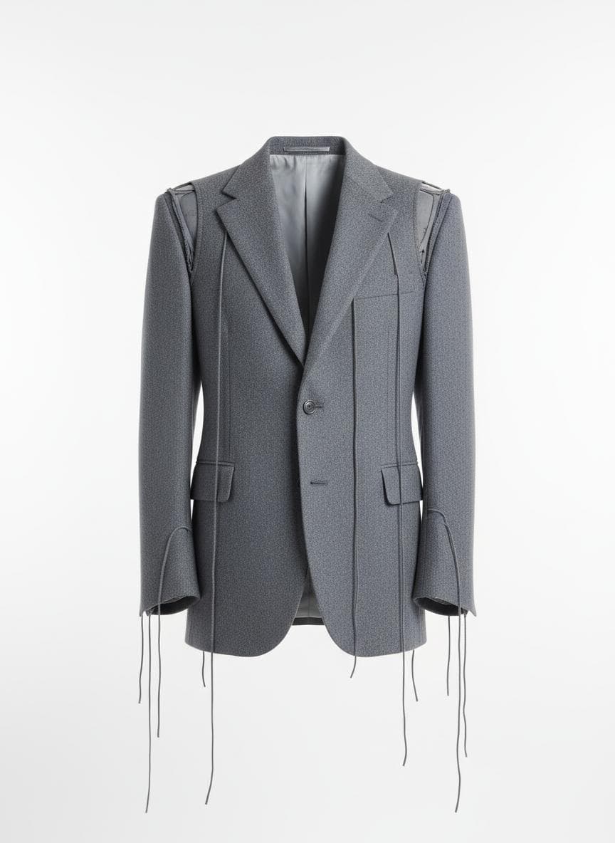 Deconstructed Suit Jacket in Smoke