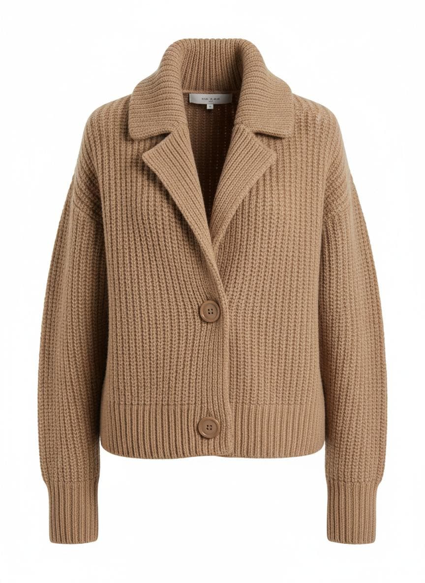 Merino Structured Cardigan in Dune