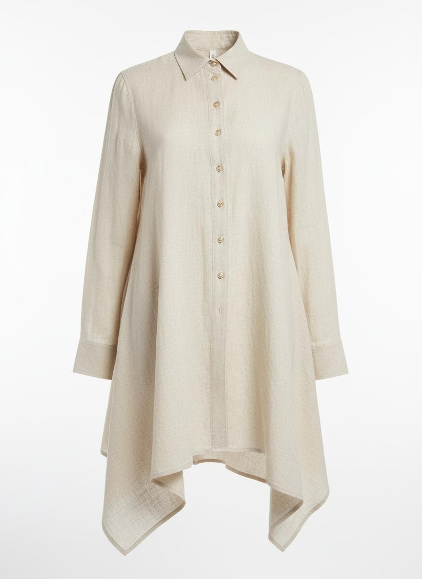 Asymmetric Linen Shirt in Ivory