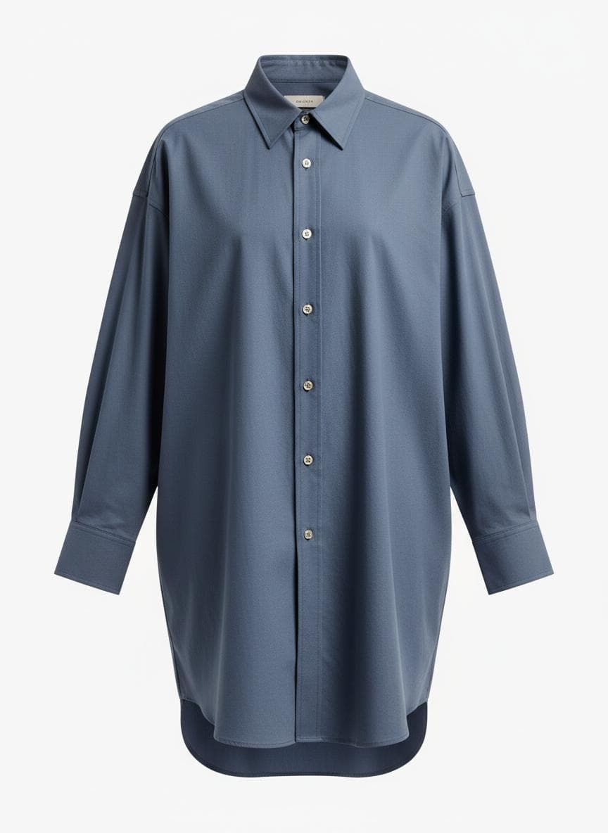Oversized Oxford Shirt in Slate