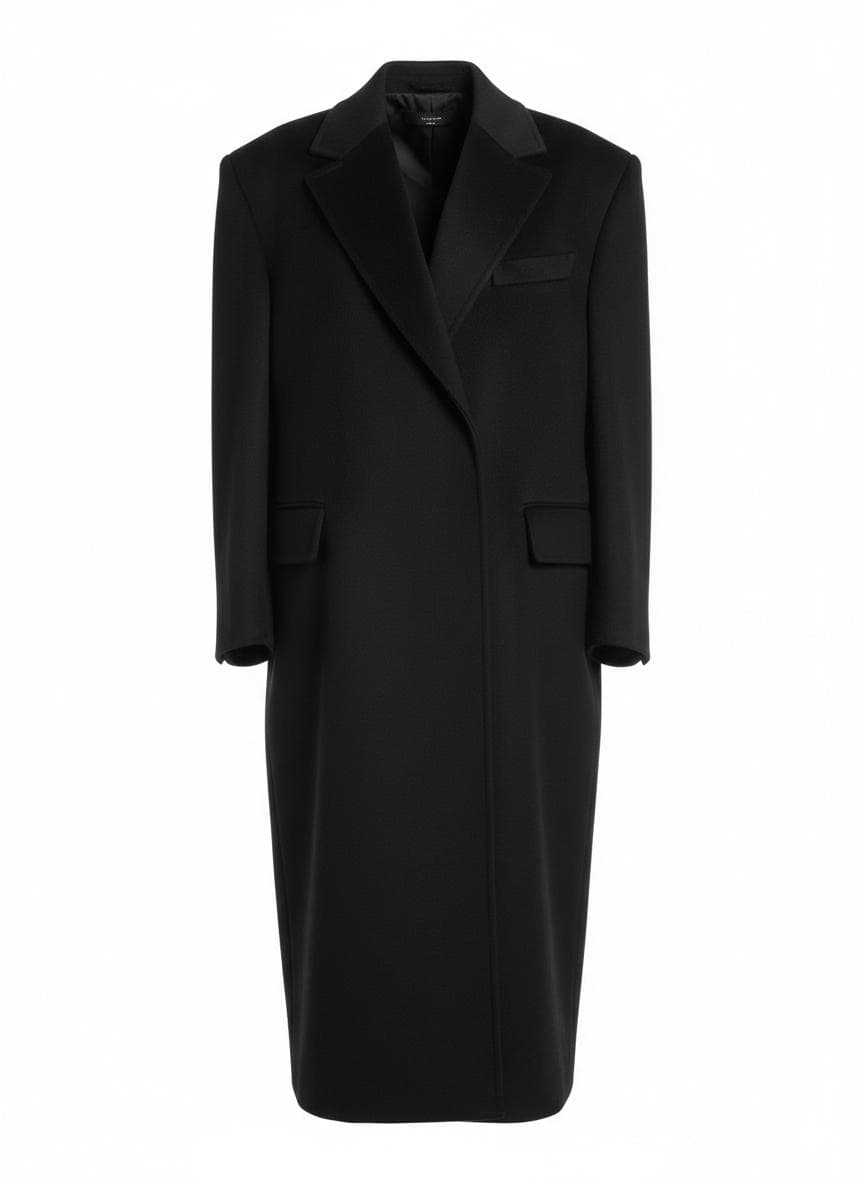 Oversized Acid Washed Structured Coat  in Onyx