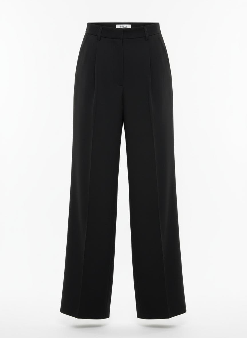 Wide-Leg Precision Trouser in Onyx